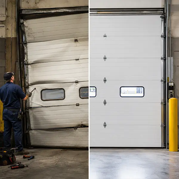 Commercial garage door repair and installation technician providing professional service in Mooresville Indiana