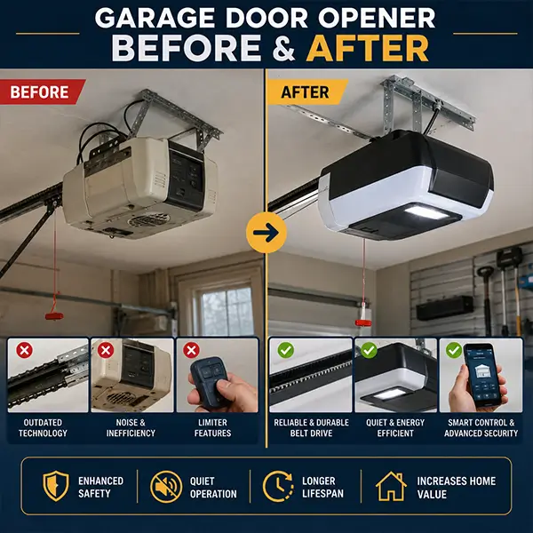Garage door opener repair and motor troubleshooting technician providing professional service in Mooresville Indiana