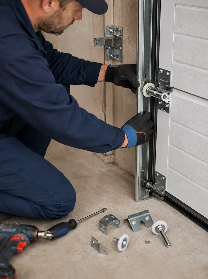 Garage door roller and guide rail installation service in Mooresville Indiana