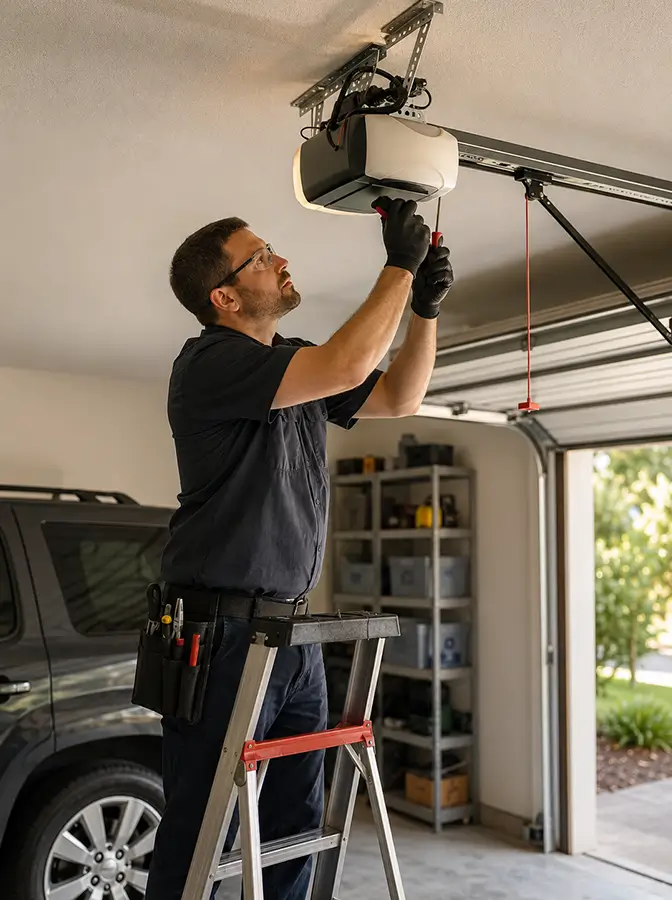 Garage door maintenance and friction reduction service in Mooresville Indiana